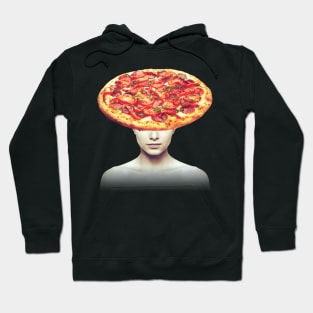 Pizza head portrait Hoodie